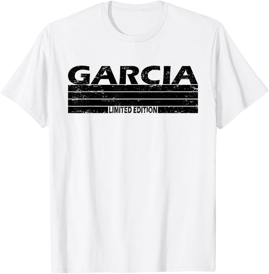 Garcia Surname Limited Edition Retro Vintage Style Sunset T-Shirt - T-Shirt | White