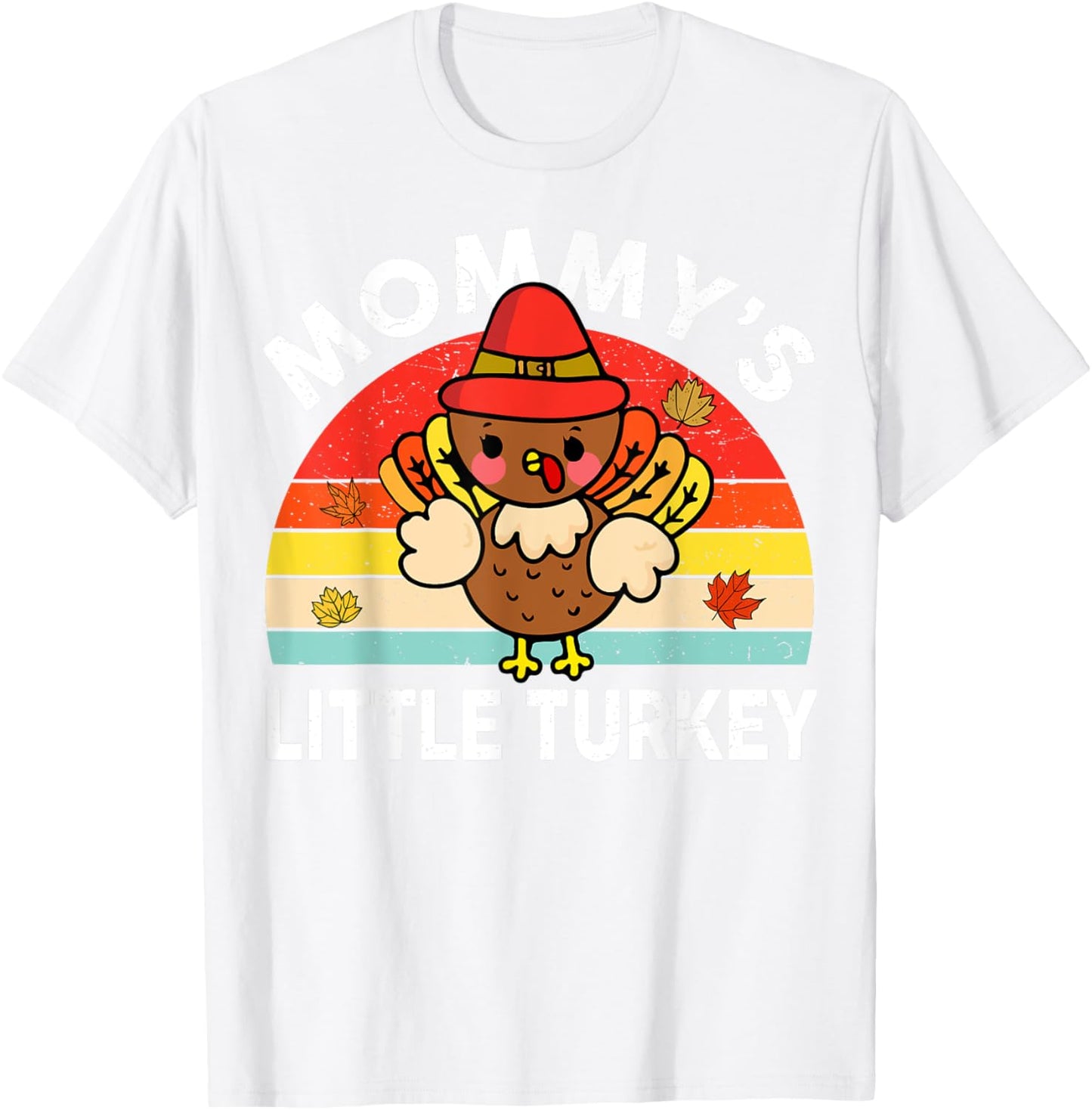 Cute Mommy Little Turkey-Shirt Thanksgiving Boy Girl Toddler T-Shirt - T-Shirt | White