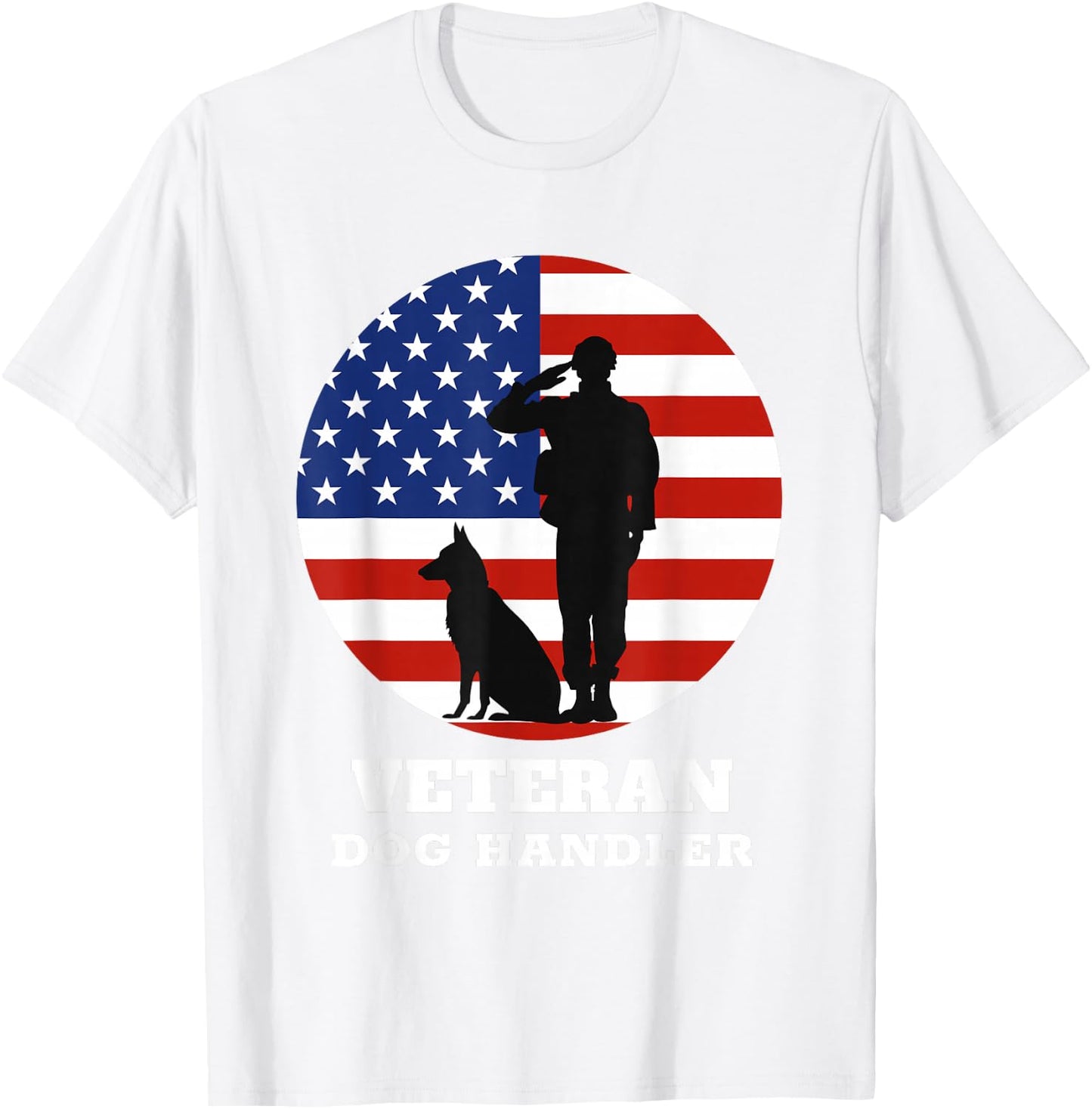 USA Veteran Dog Handler K9 T-Shirt - T-Shirt | White