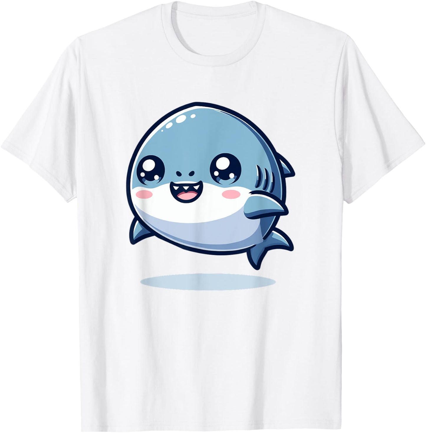 Adorable Cute Japanese Kawaii Chibi Shark T-Shirt - T-Shirt | White