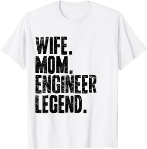 Funny Engineer Mother Wife Mom Engineer T-Shirt - T-Shirt | White