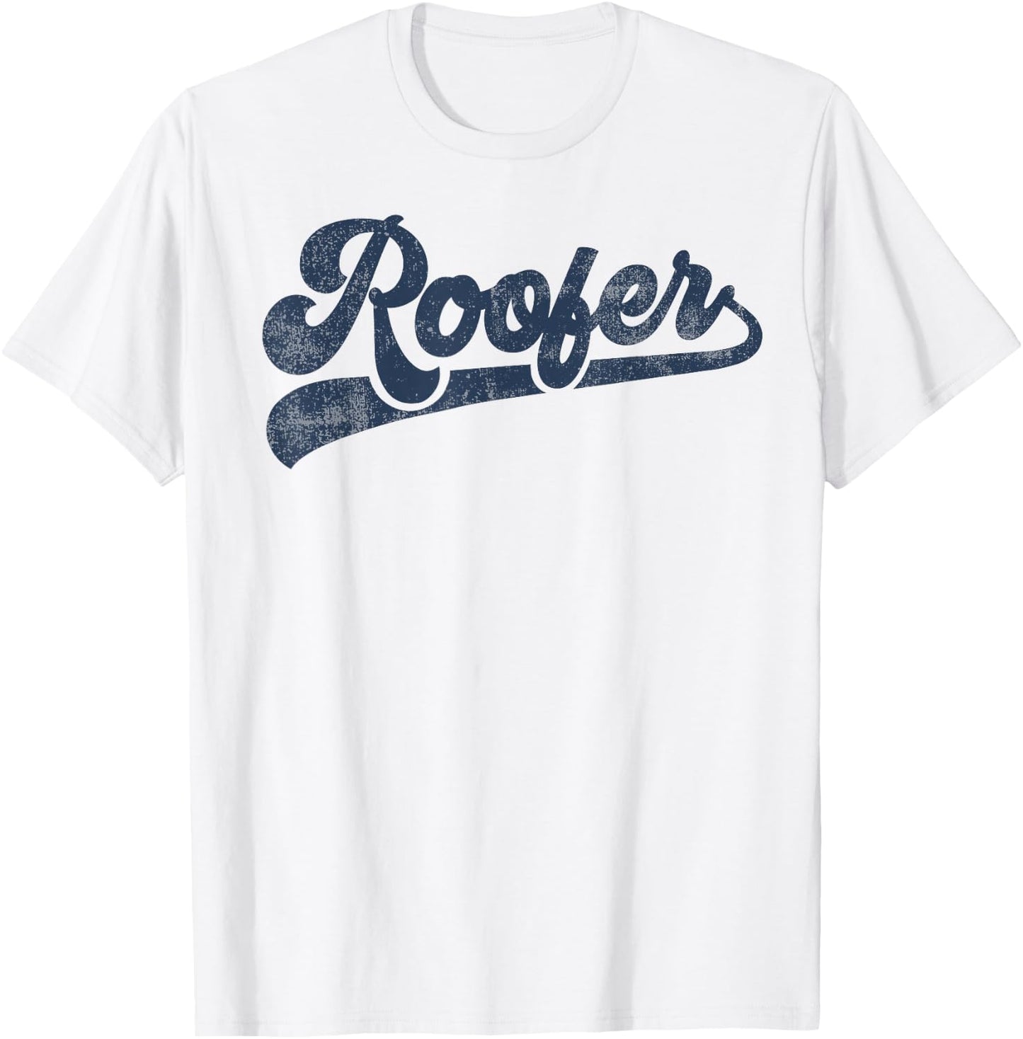 Roofer Cute Vintage Graphic T-Shirt - T-Shirt | White