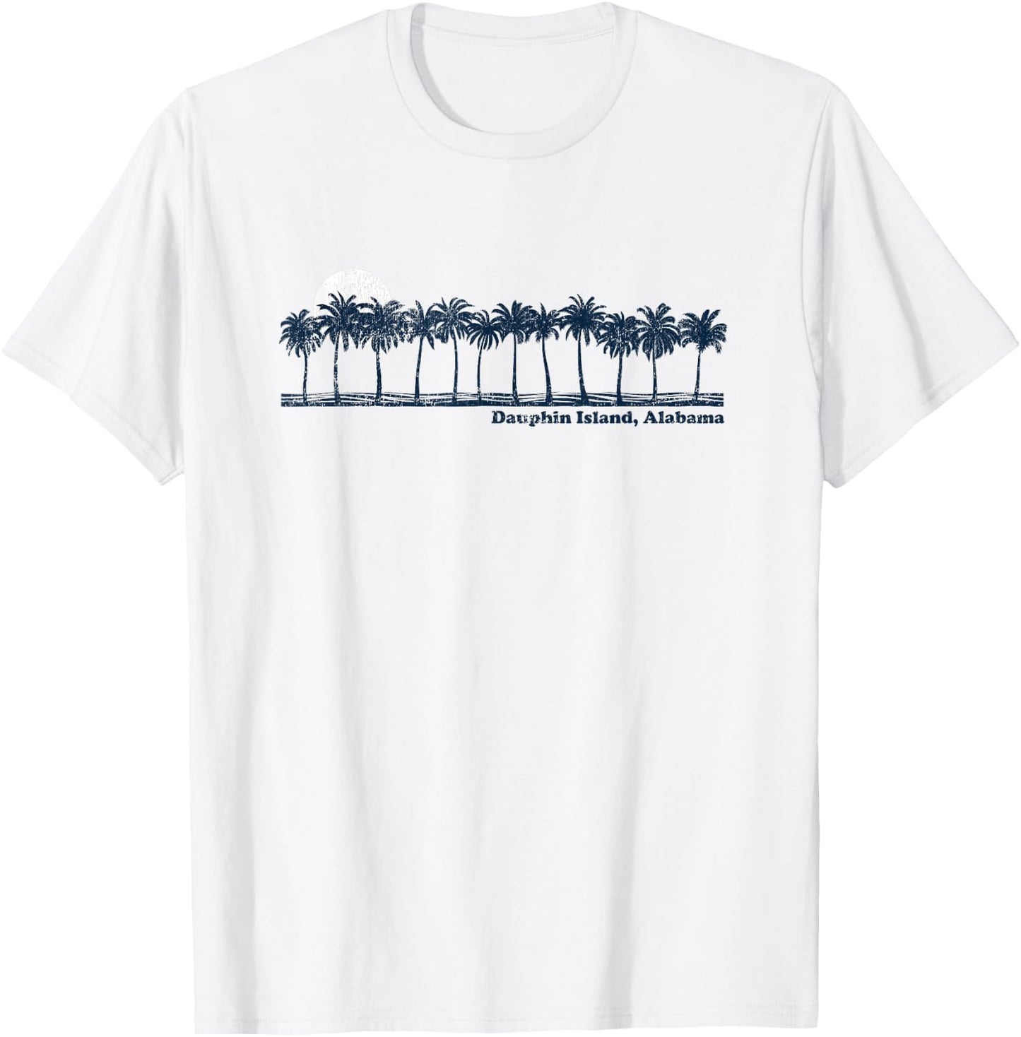 Dauphin Island Vintage 70s Retro Throwback Design T-Shirt - T-Shirt | White