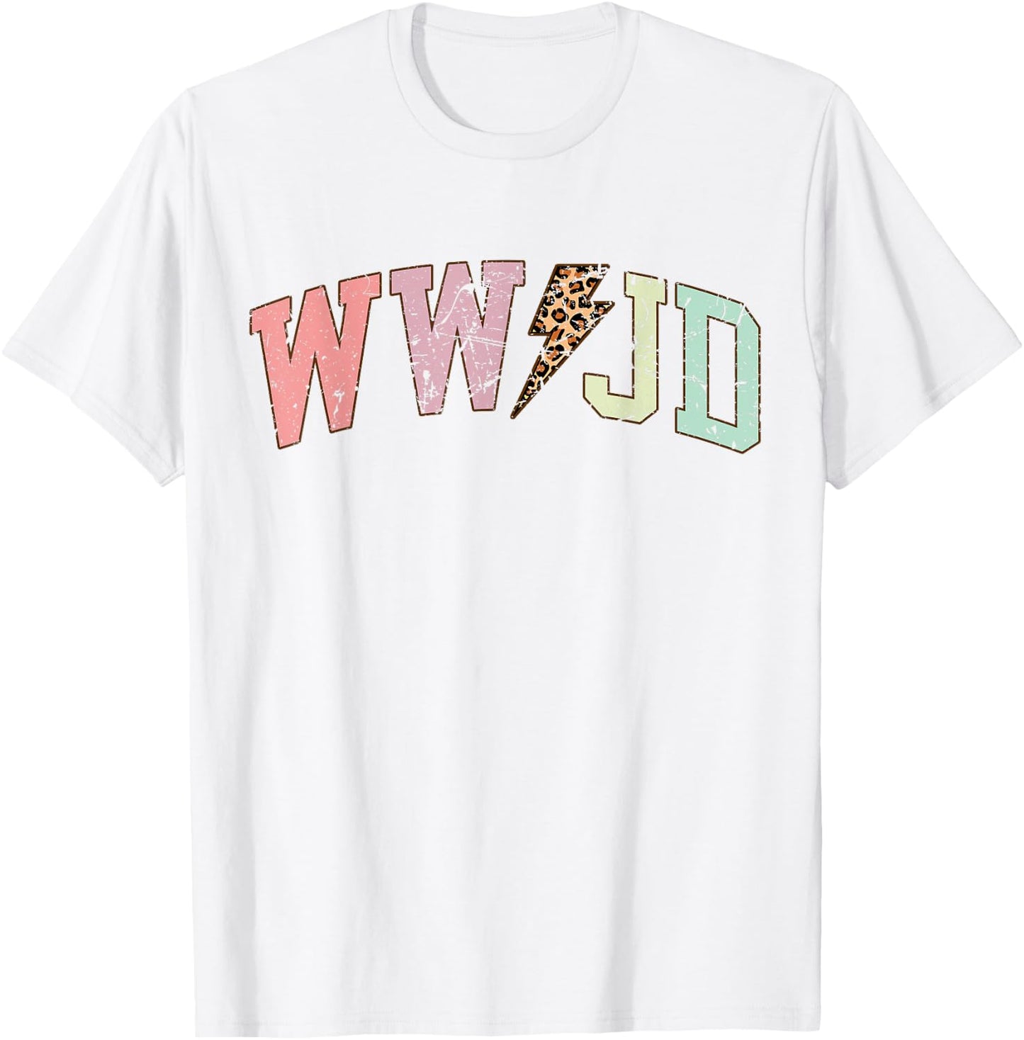 WWJD What Would Jesus Do Christian Bible Vintage Leopard T-Shirt - T-Shirt | White