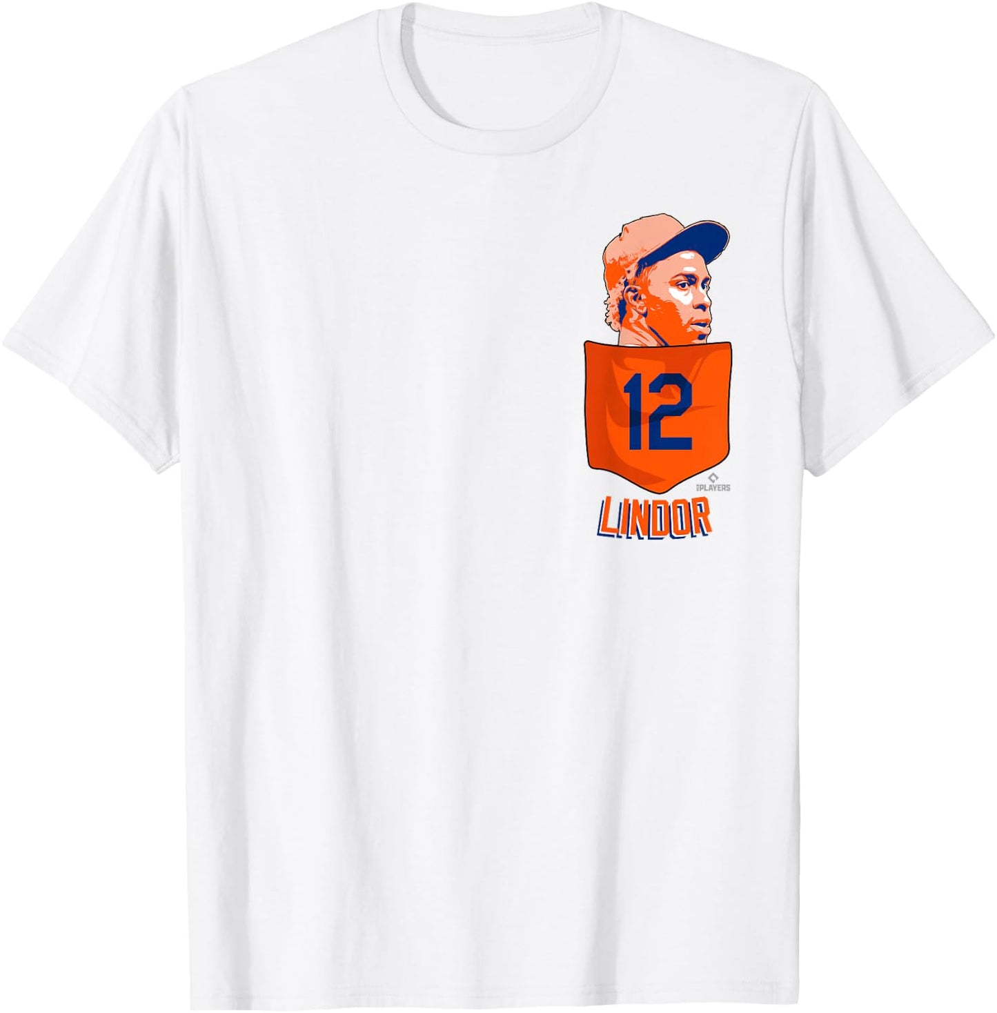 Francisco Lindor New York Baseball Pocket MLBPA T-Shirt - T-Shirt | White