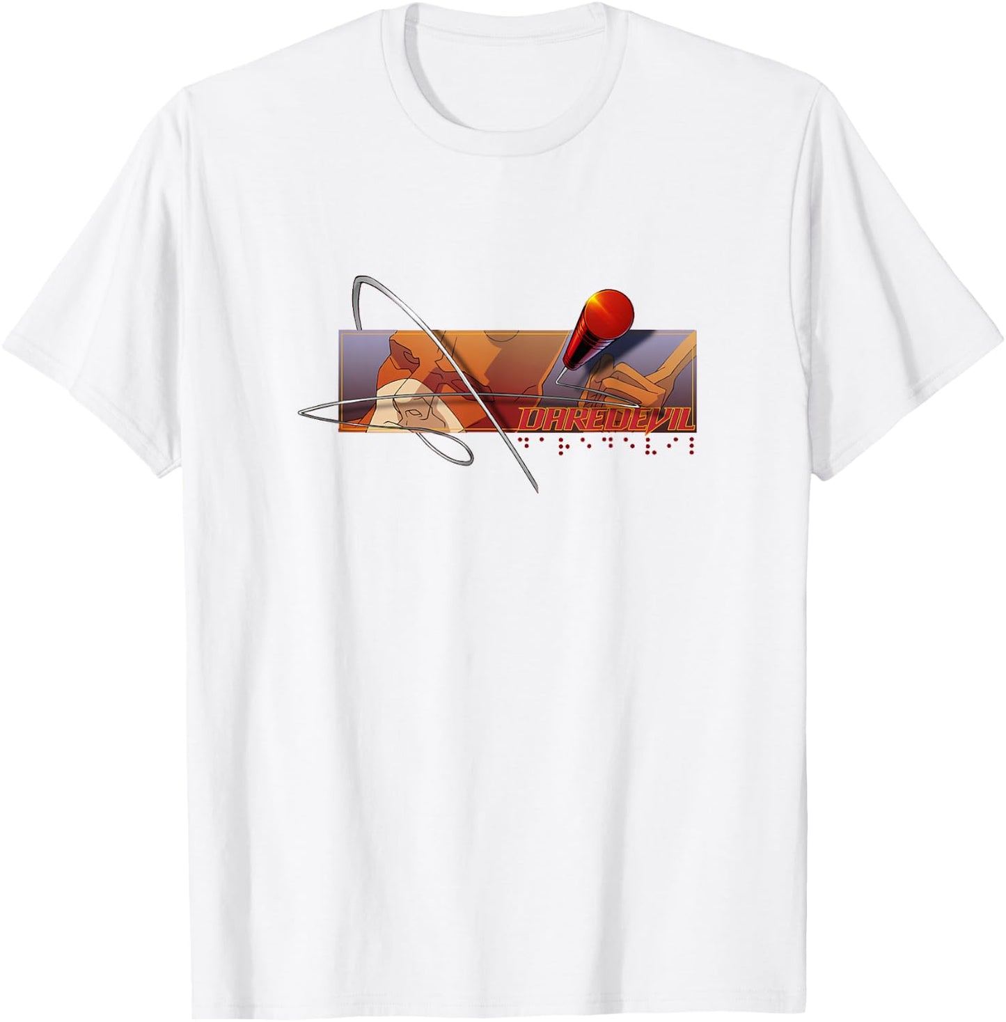 Marvel Comics Retro Classic Daredevil Braille Club Logo T-Shirt - T-Shirt | White