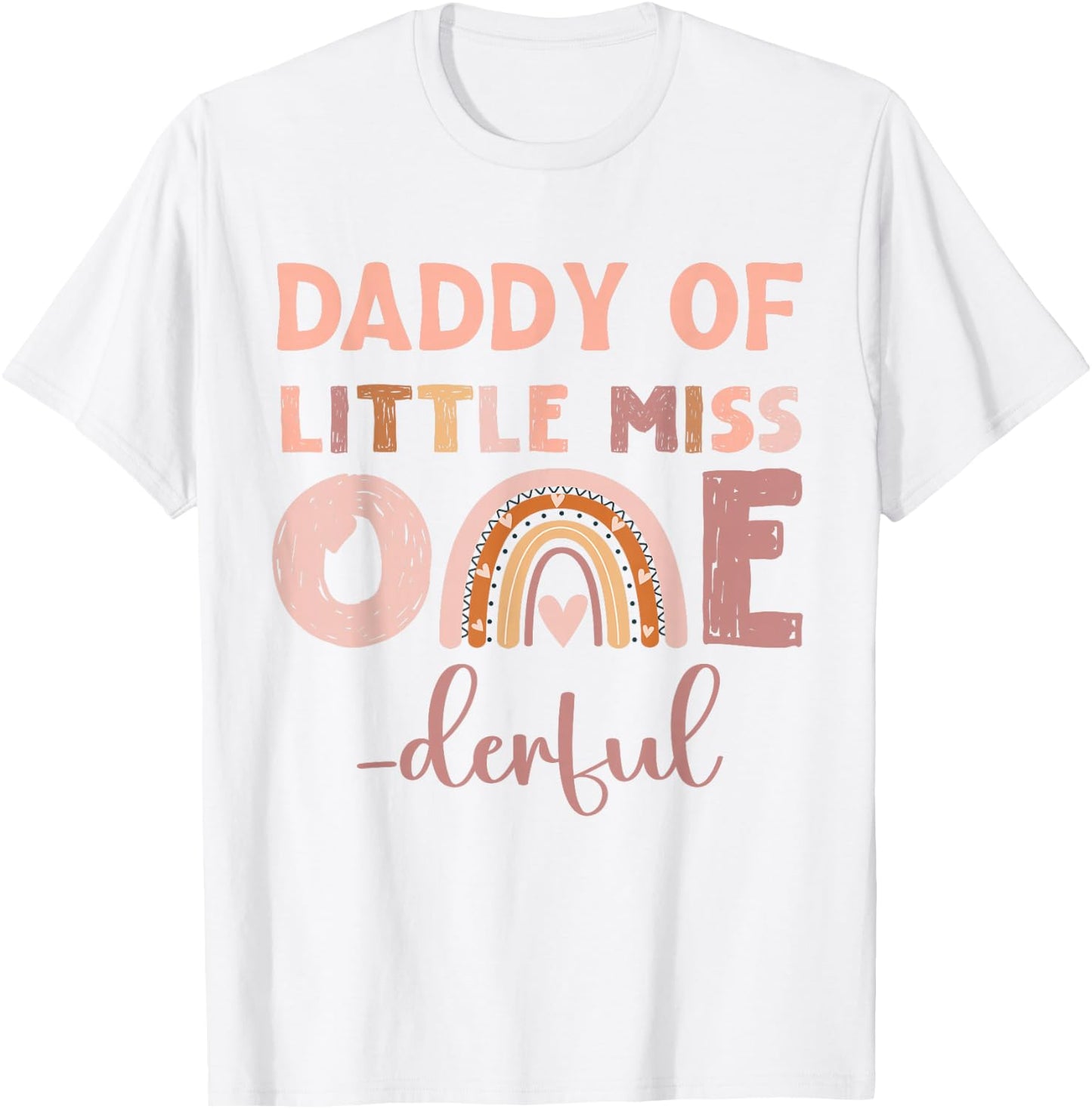 Boho Daddy of Miss Onederful 1st Birthday Girl Cute Small T-Shirt - T-Shirt | White