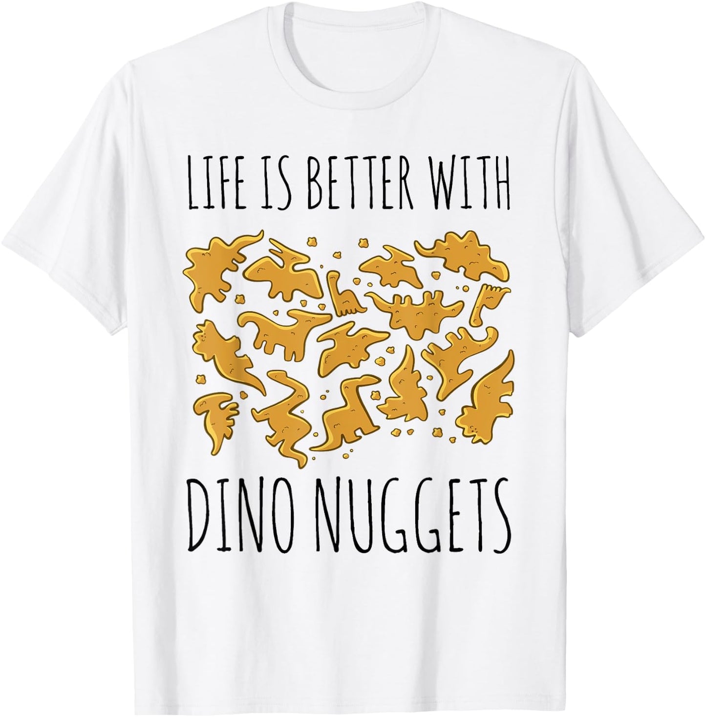 Dino Chicken Dinosaur Nugs Veggie Funny T-Shirt - T-Shirt | White