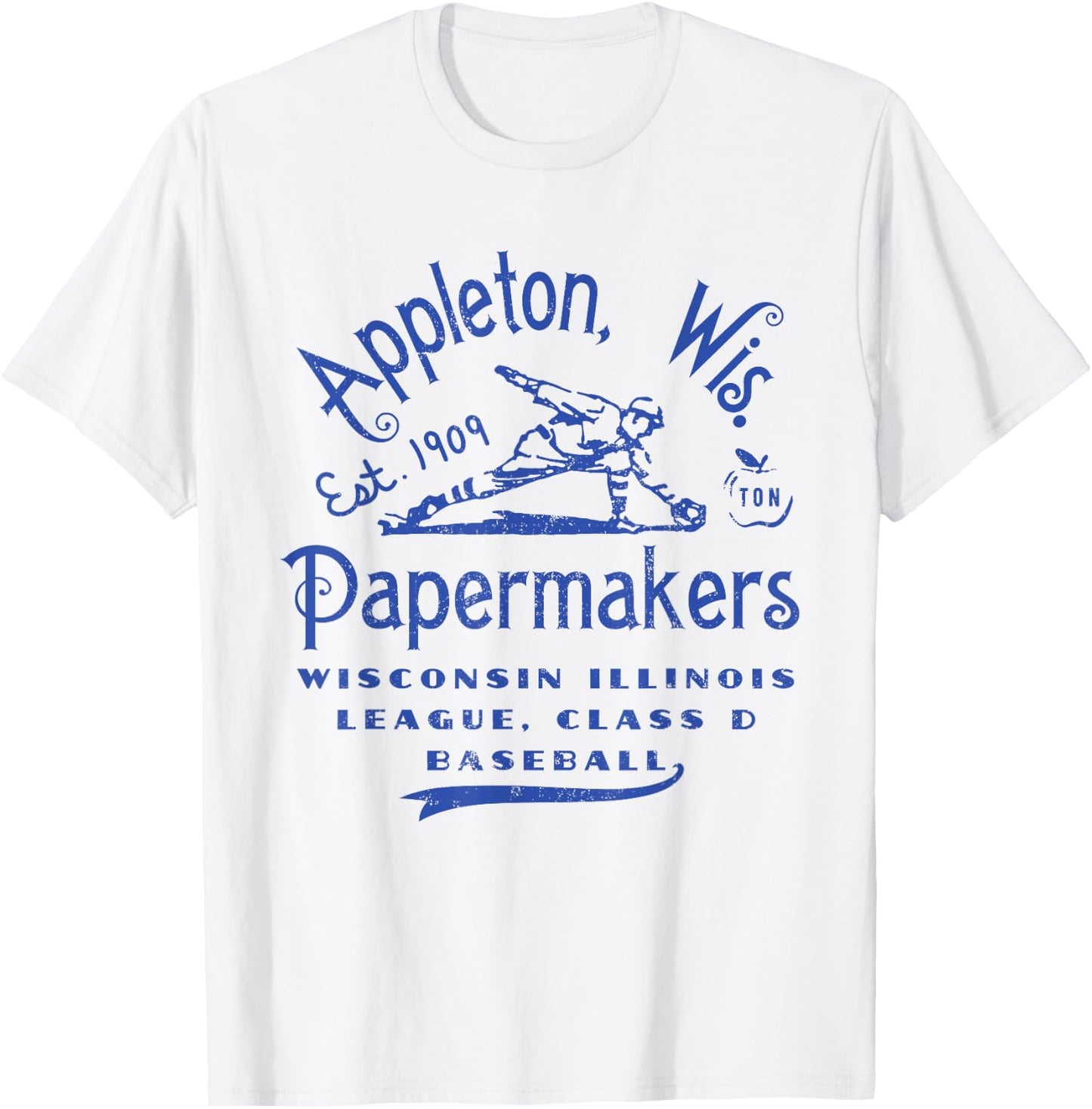 Appleton Papermakers Wisconsin Vintage Defunct Baseball T-Shirt - T-Shirt | White