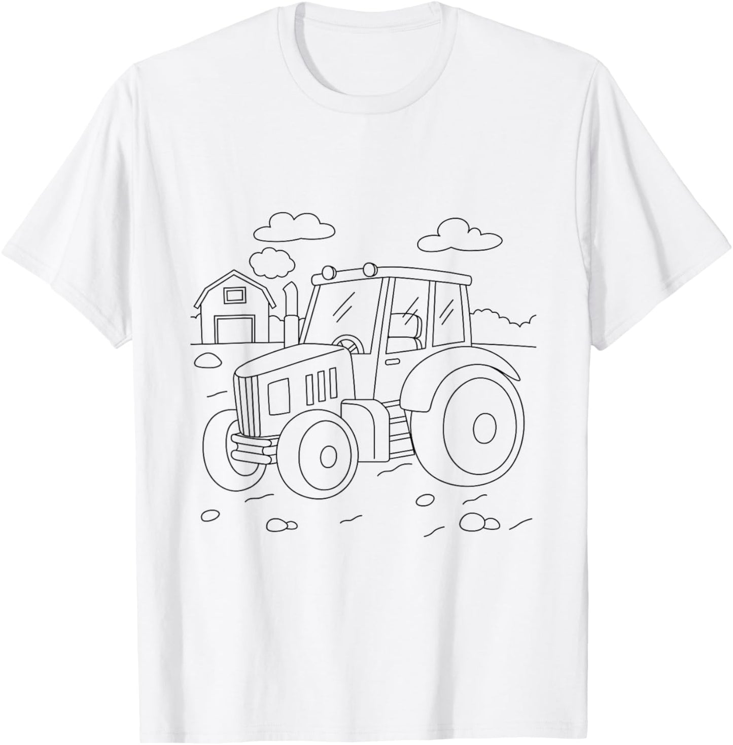 Tractor Creative Design for Colouring and Painting Yourself T-Shirt - T-Shirt | White