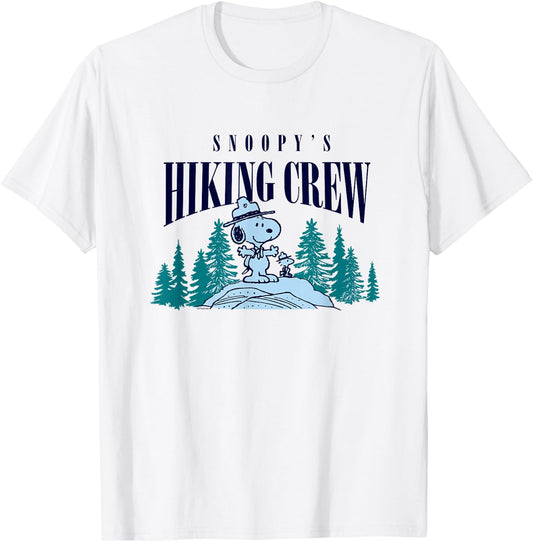 Peanuts - Snoopy Hiking Crew T-Shirt - T-Shirt | White
