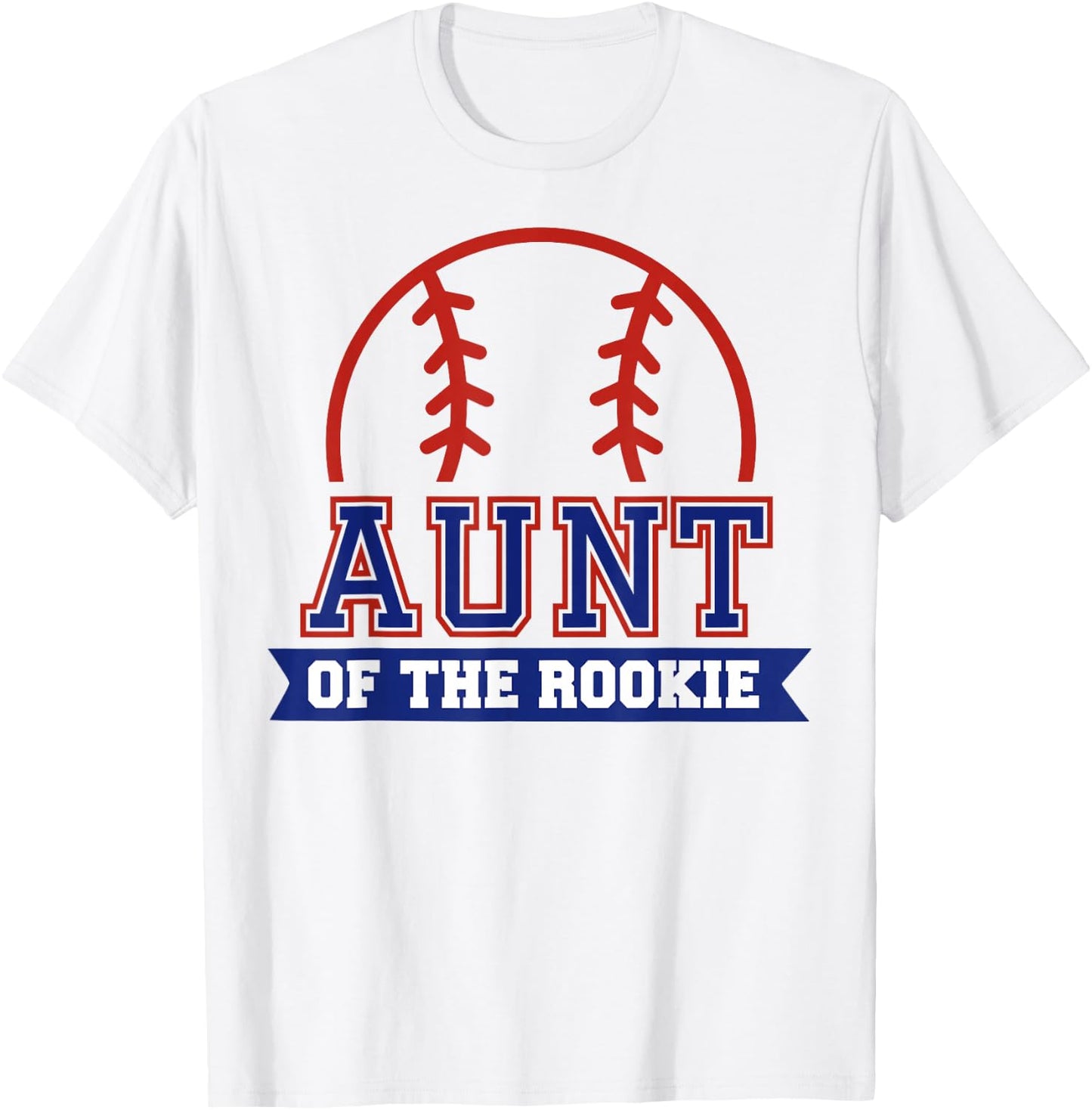 Aunt of Rookie 1st Birthday Baseball Theme Matching Party T-Shirt - T-Shirt | White