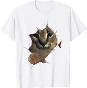Big Floppa Meme Cat T-Shirt - T-Shirt | White