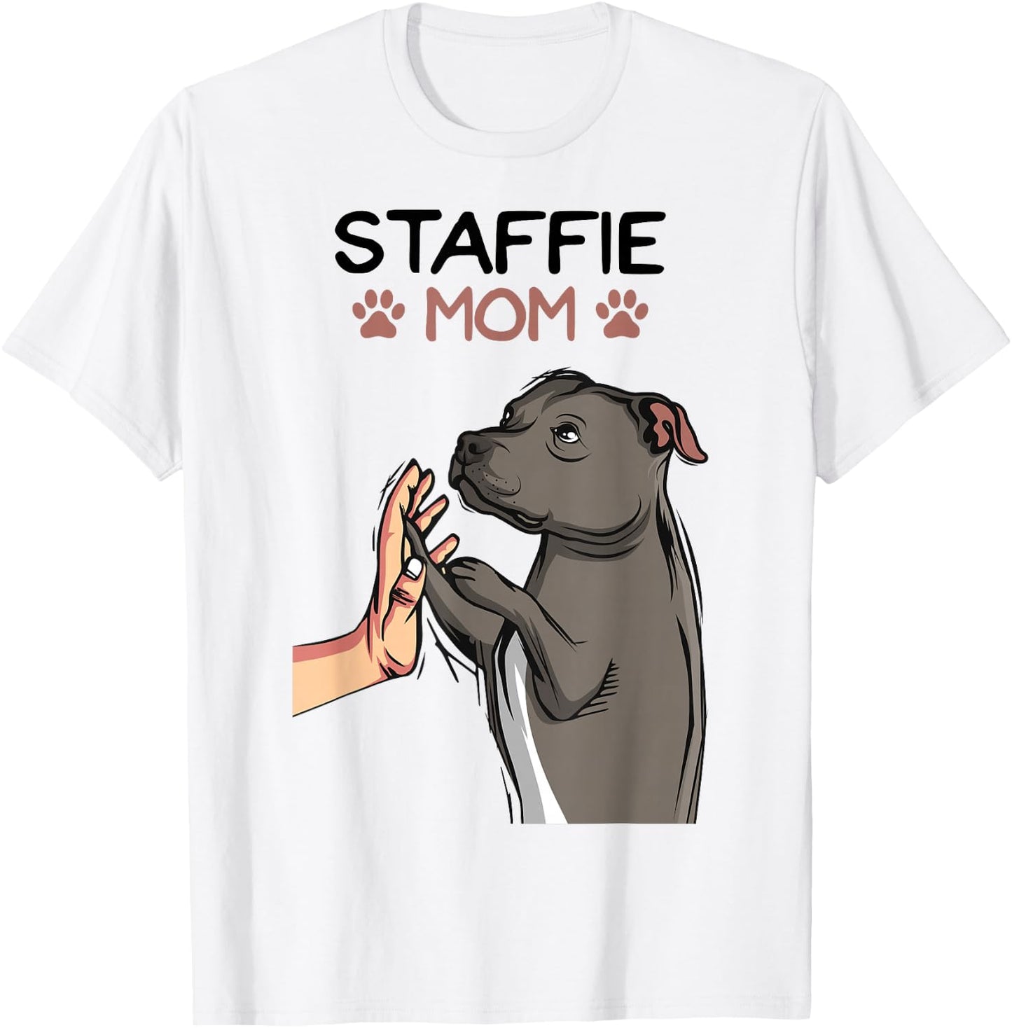 Staffordshire Bull Terrier Dog Mom Staffie T-Shirt - T-Shirt | White