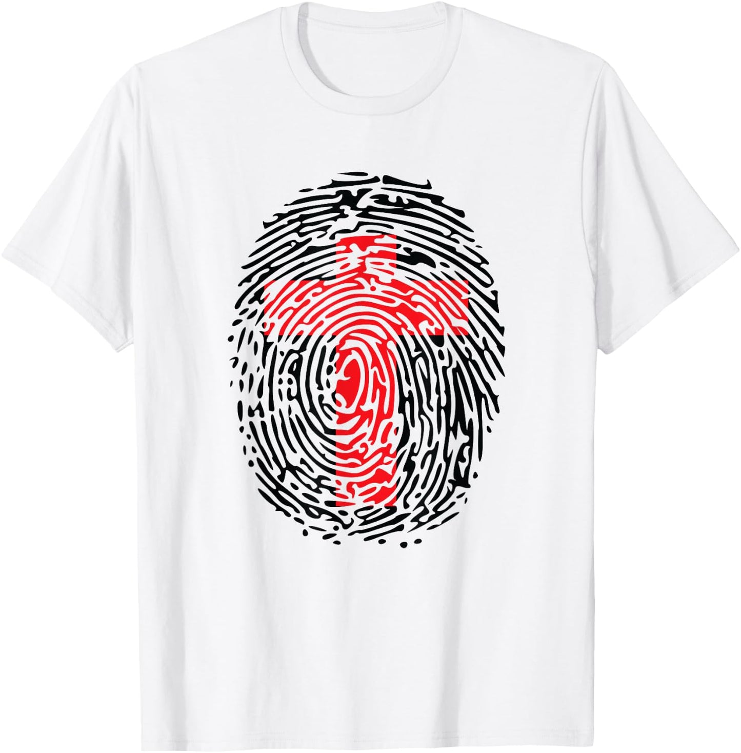 Christian Cross Fingerprint of Christ T-Shirt - T-Shirt | White