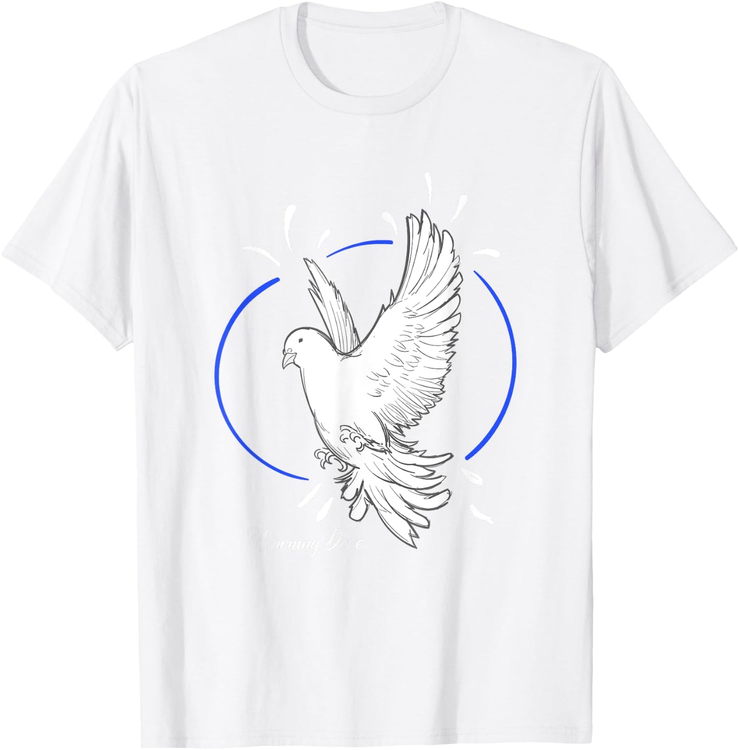 Beautiful Flying Peaceful White Mourning Dove Bird T-Shirt - T-Shirt | White