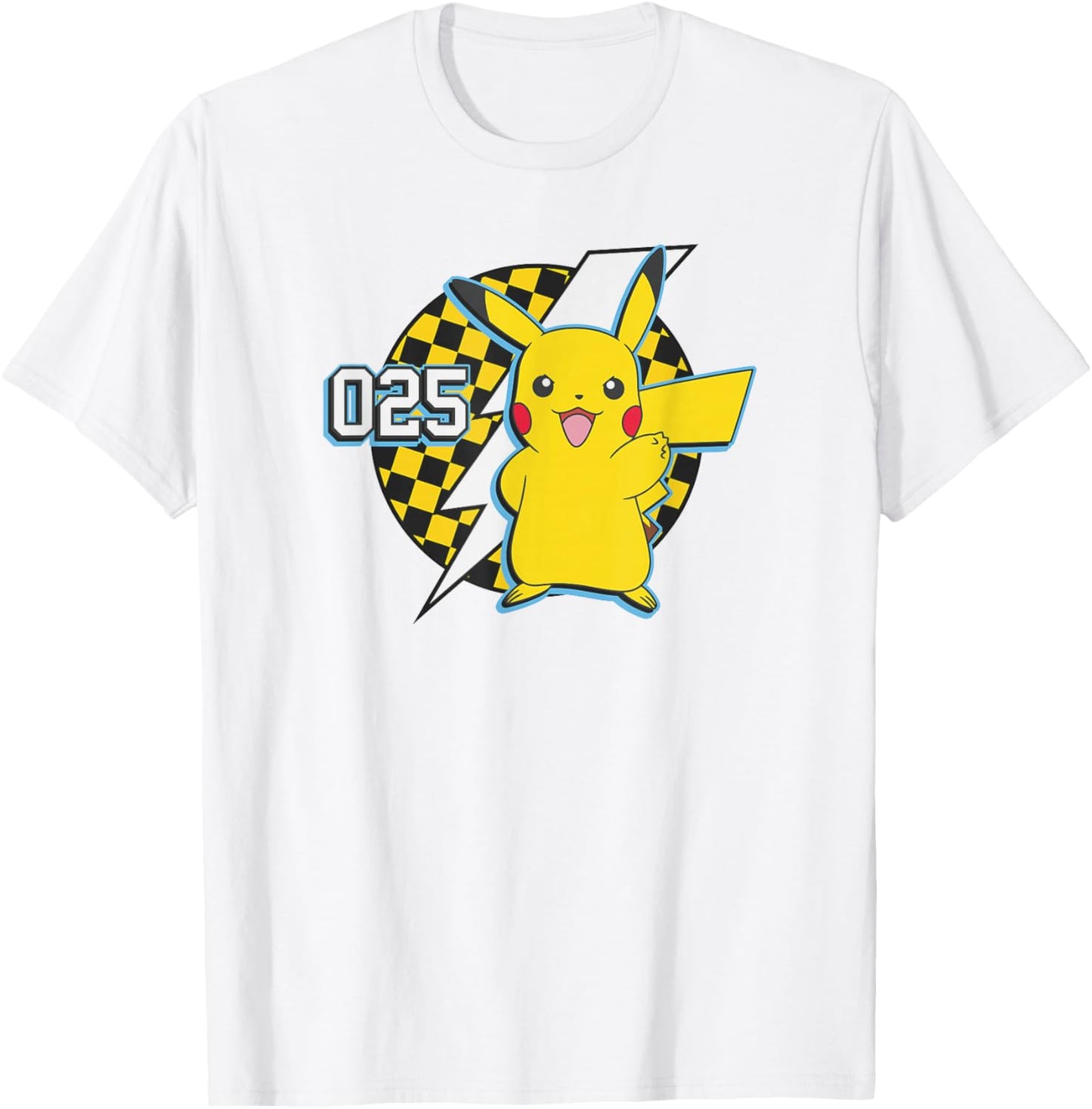 Pokémon Pikachu 025 Pika Racer Number Logo T-Shirt - T-Shirt | White