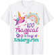 100 Days Of Kindergarten 100th Day School unicorn girls T-Shirt - T-Shirt | White