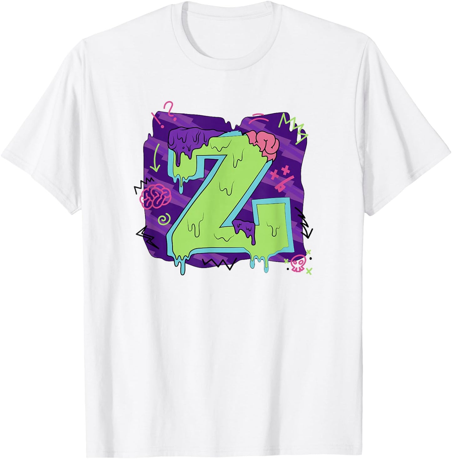 Disney Zombies Seabrook Football Letter Z Drippy Logo T-Shirt - T-Shirt | White