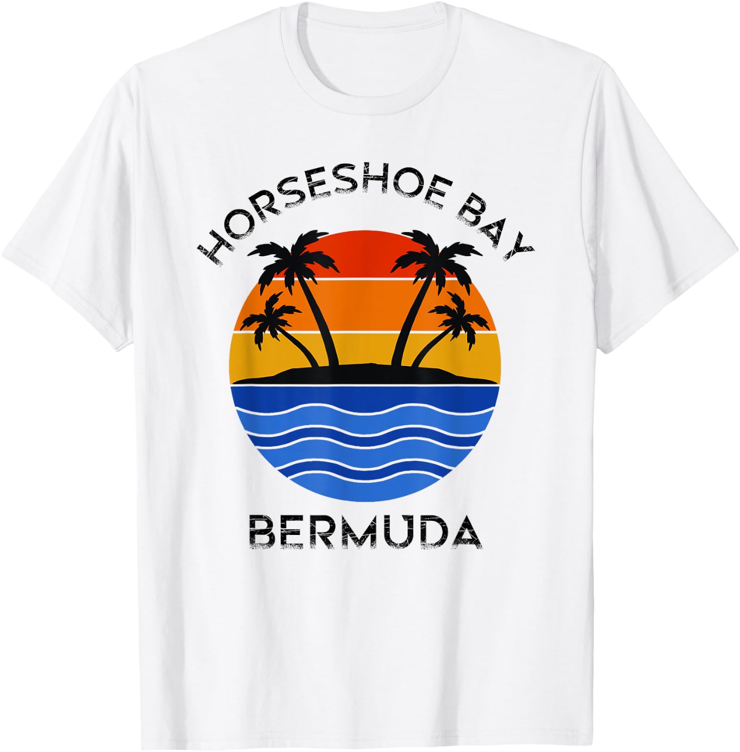 Bermuda Lover's Retro "Horseshoe Bay, Bermuda" Apparel T-Shirt - T-Shirt | White