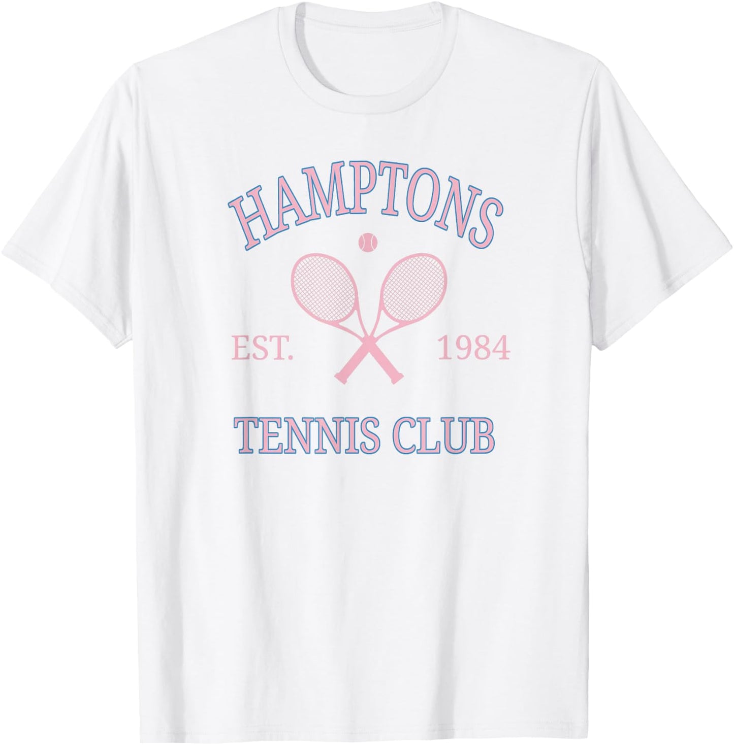 Hamptons Tennis Club Athletics California Racquet Prep pink T-Shirt - T-Shirt | White