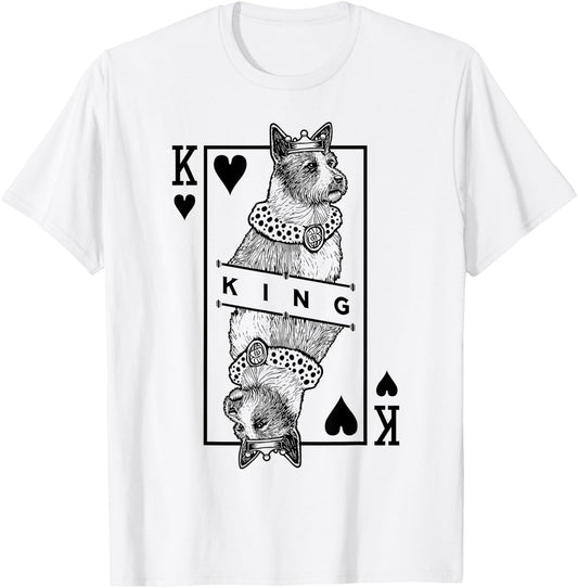 Portuguese Podengo Pequeno King Of Hearts Funny Dog Lover T-Shirt - T-Shirt | White