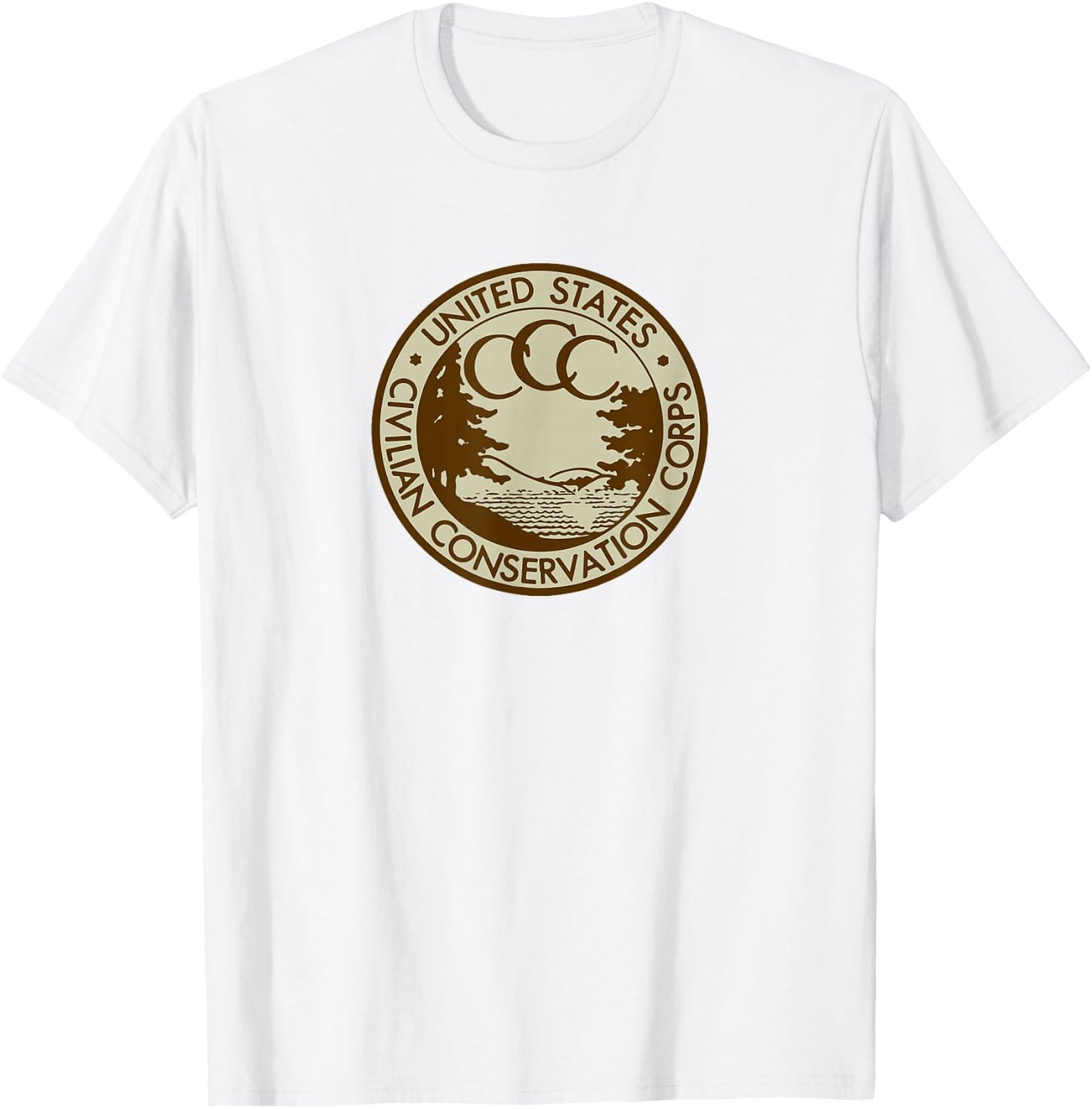 Civilian Conservation Corps CCC Logo Retro Outdoors 1930s T-Shirt - T-Shirt | White