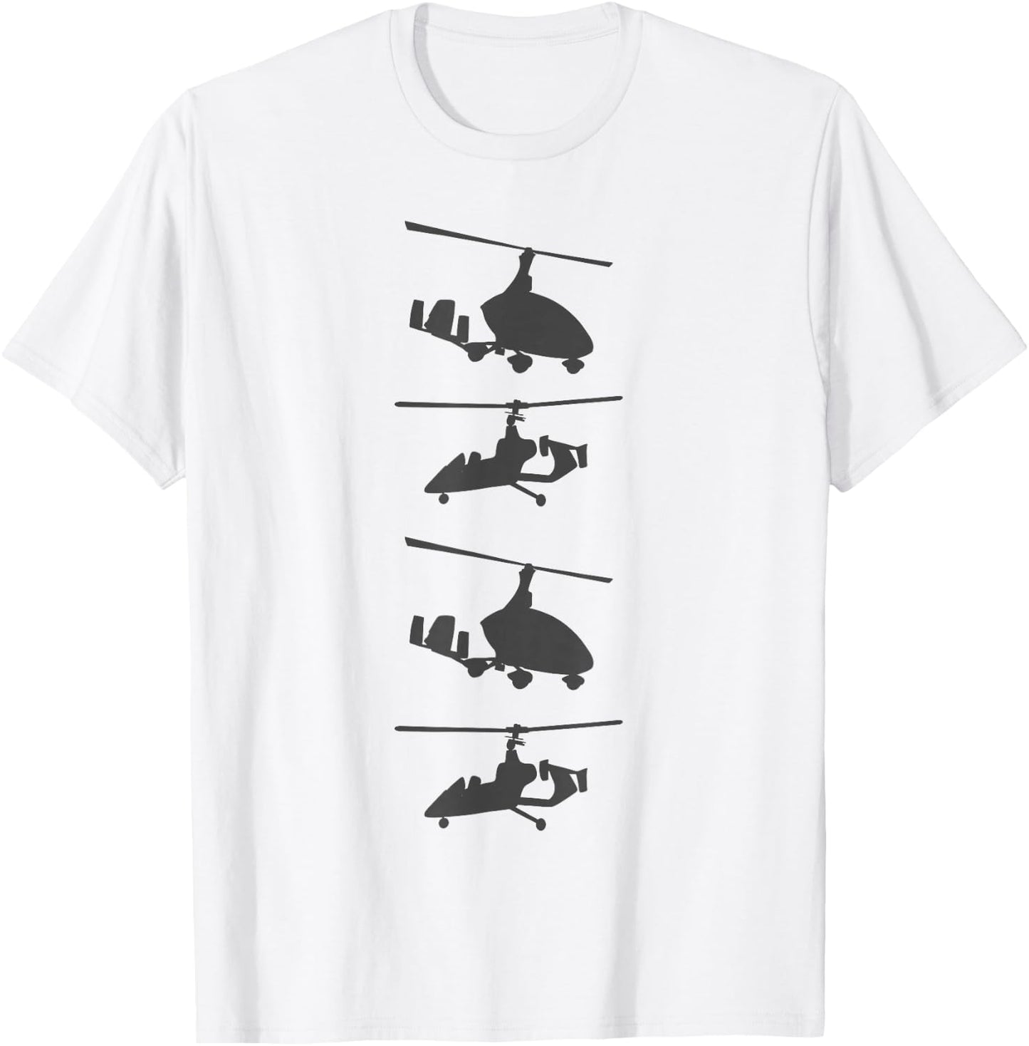 Gyrocopter Model Silhouette Gyroplane For Autogyro Pilots T-Shirt - T-Shirt | White
