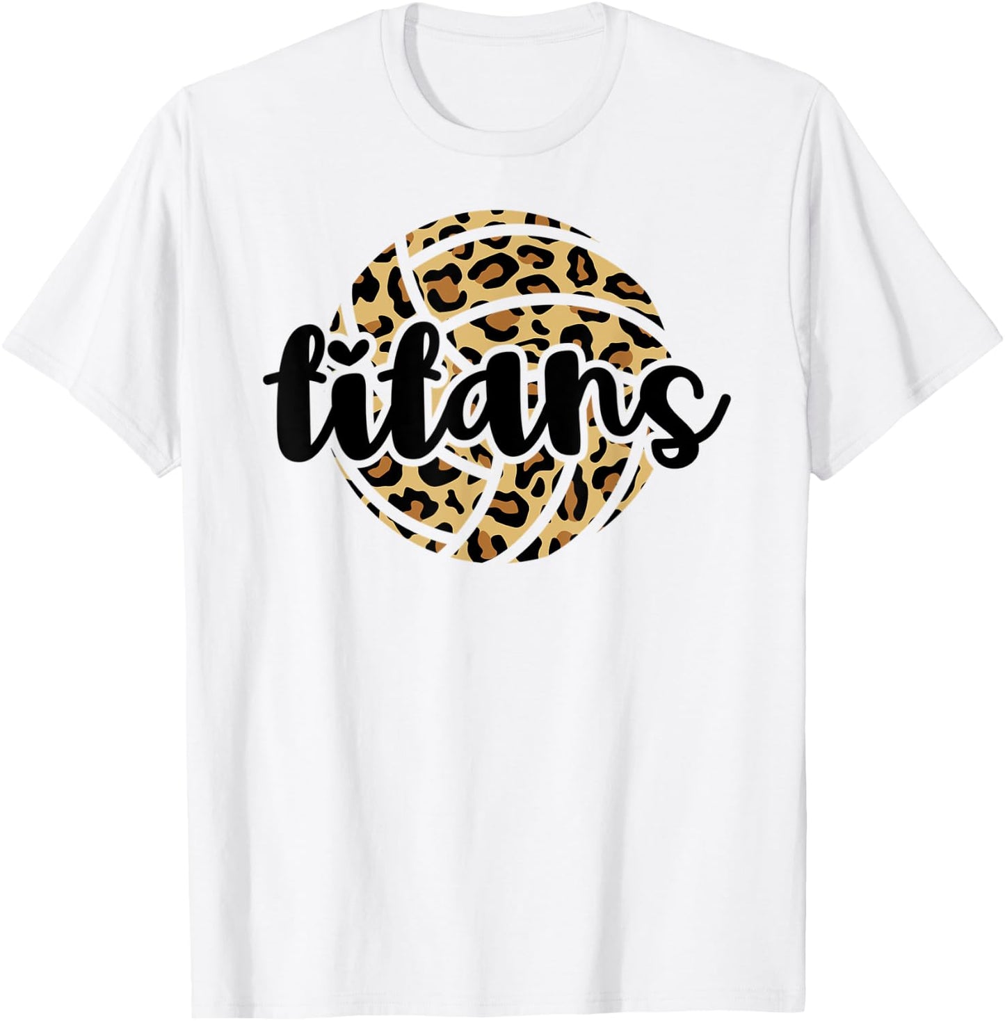 Titans Volleyball Team Leopard Mascot School Spirit Game T-Shirt - T-Shirt | White