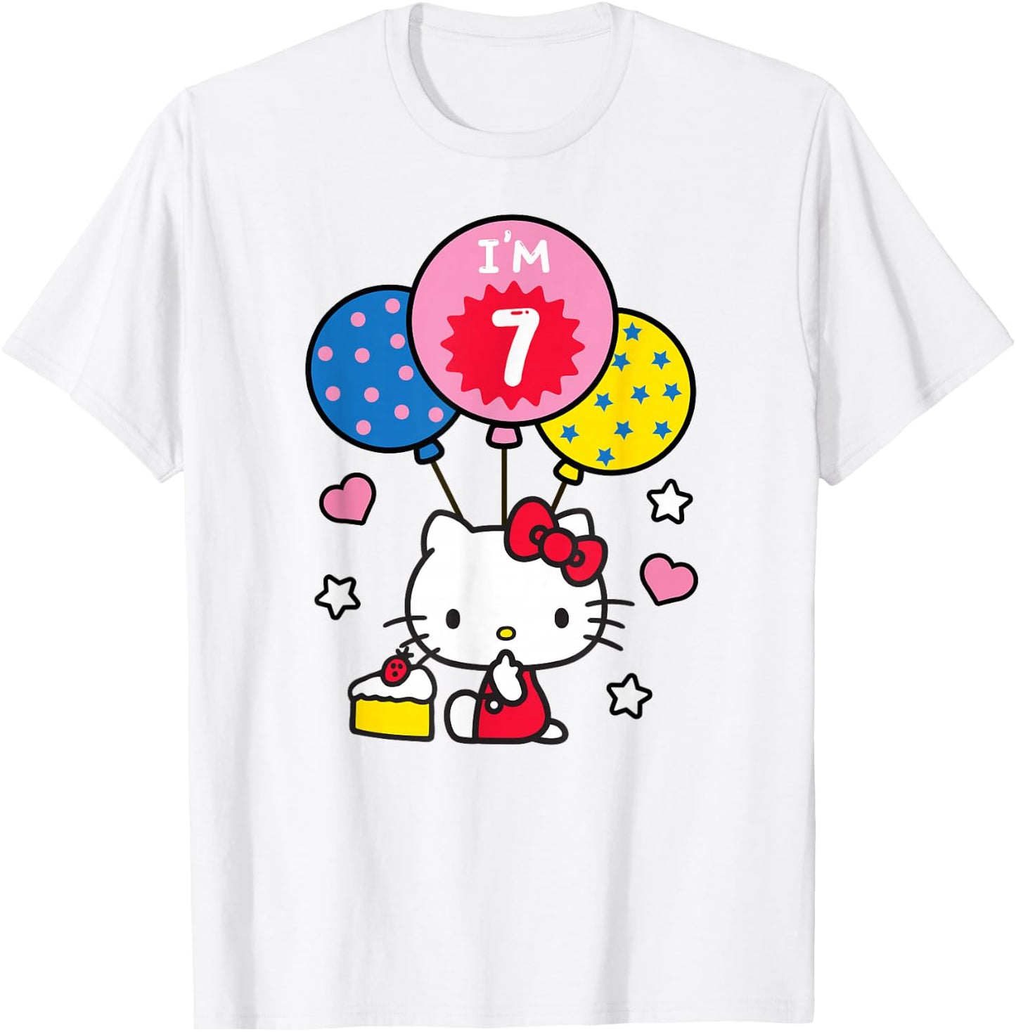 Hello Kitty I'm 7 Birthday T-Shirt - T-Shirt | White