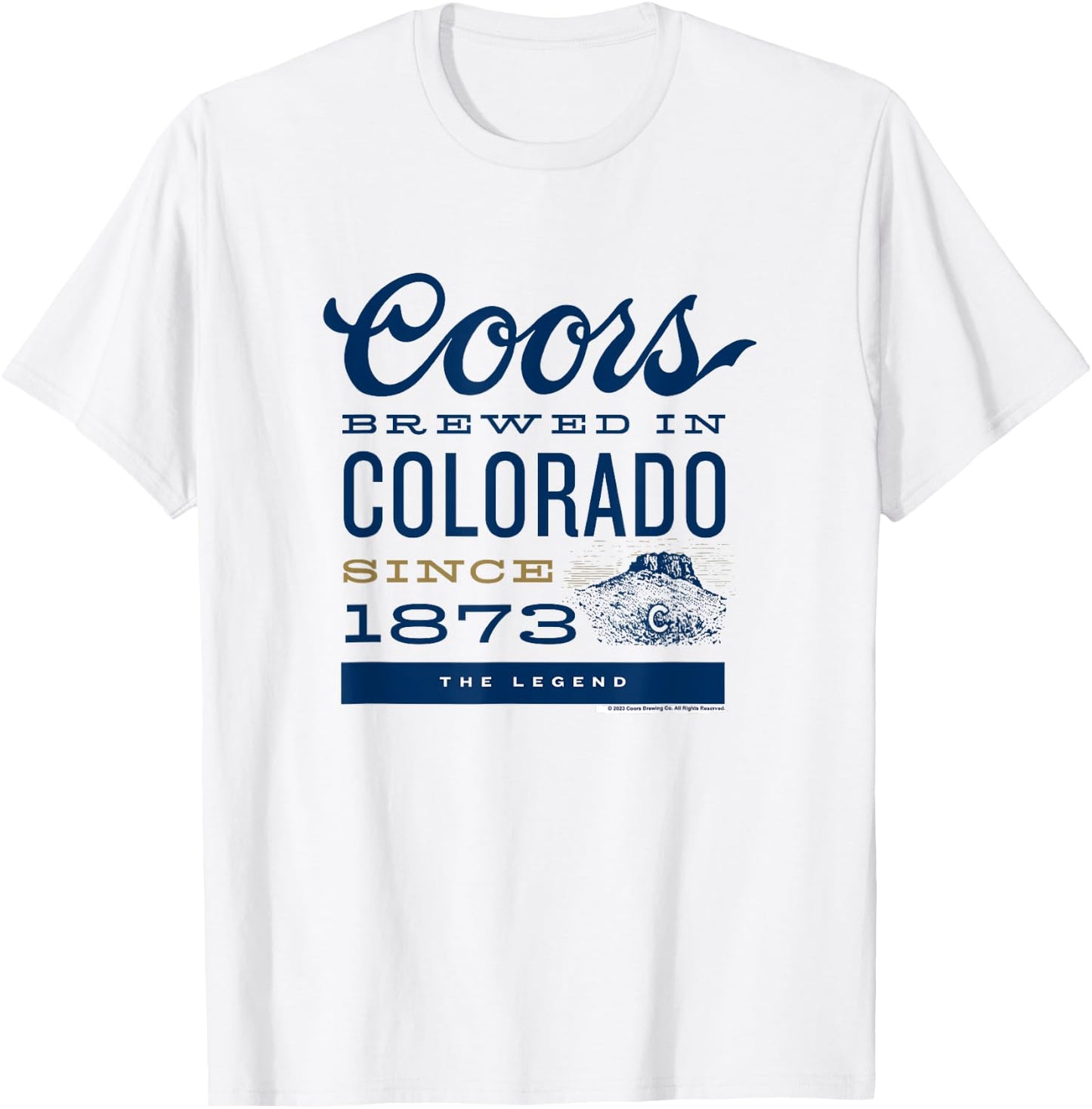 Coors Brewing Company Coors Brewed In Colorado Retro Poster T-Shirt - T-Shirt | White