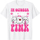 Groovy Wear Pink Breast Cancer Warrior Ghost Halloween Girls T-Shirt - T-Shirt | White