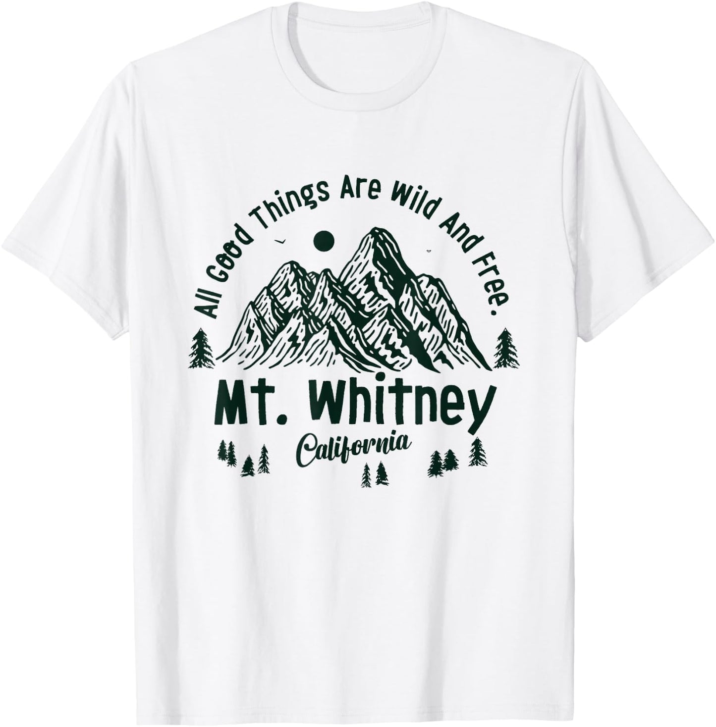 Mt. Whitney Mountains California Hiking Outdoors Vintage T-Shirt - T-Shirt | White