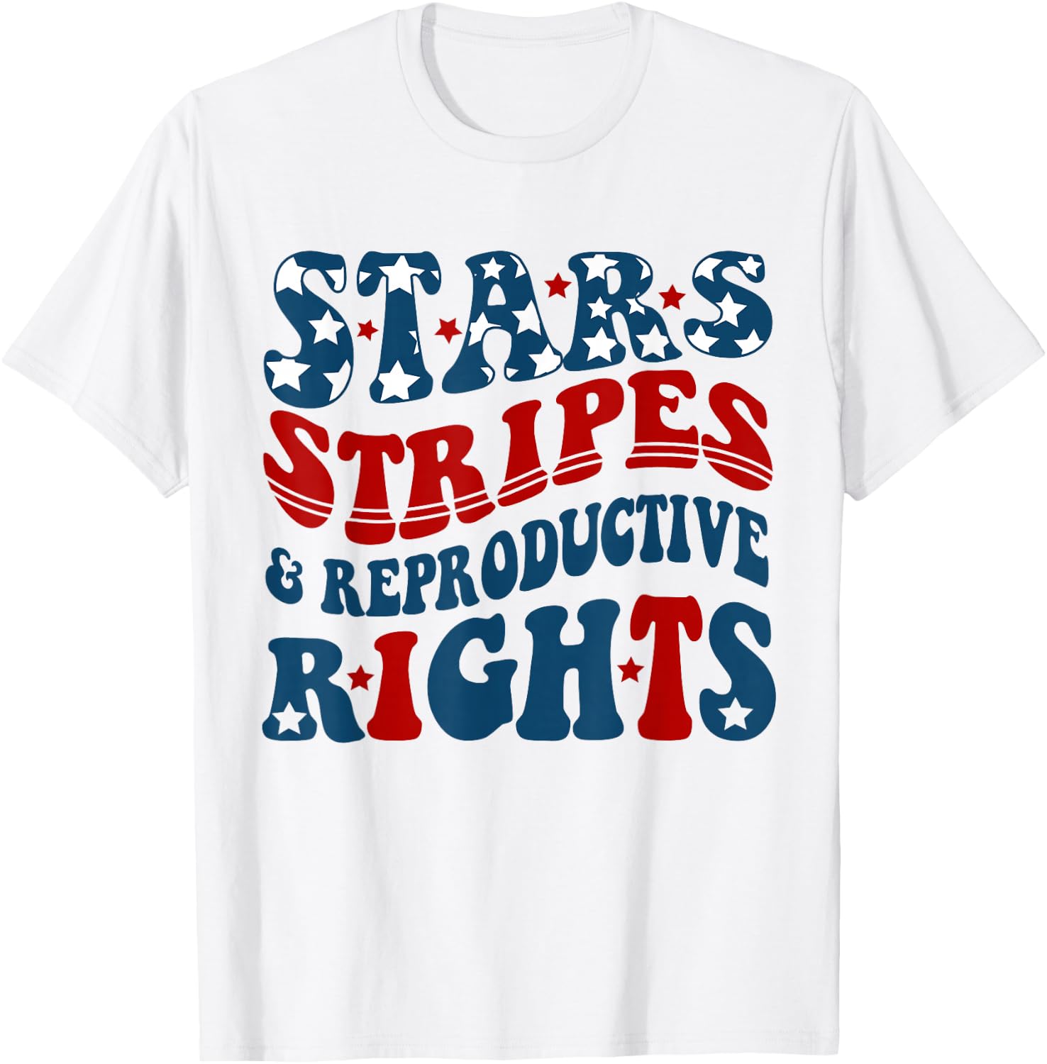 Stars Stripes Reproductive Rights America Flag T-Shirt - T-Shirt | White