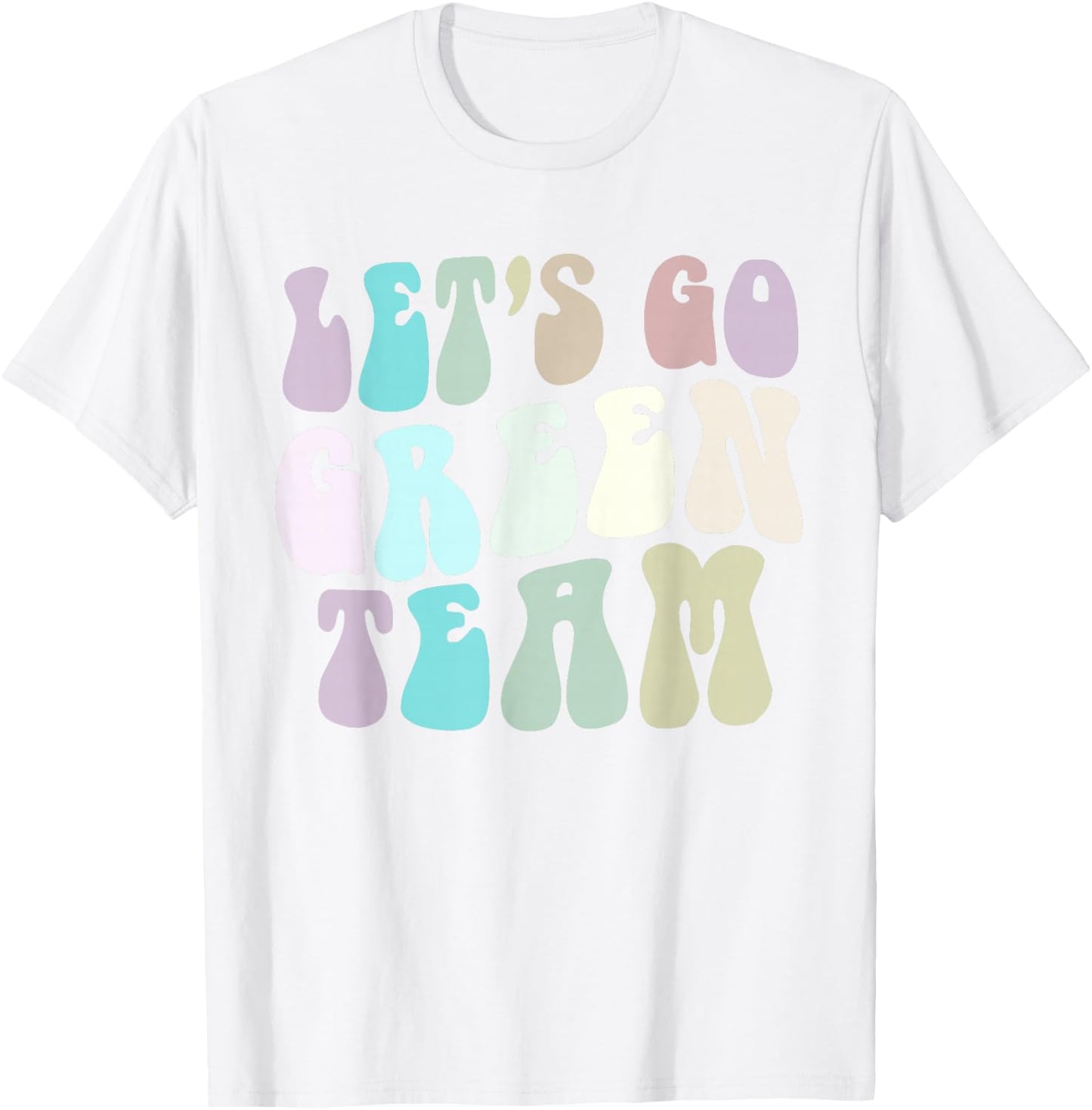 Retro LET'S GO GREEN TEAM War Game 60's Summer Camp Groovy T-Shirt - T-Shirt | White