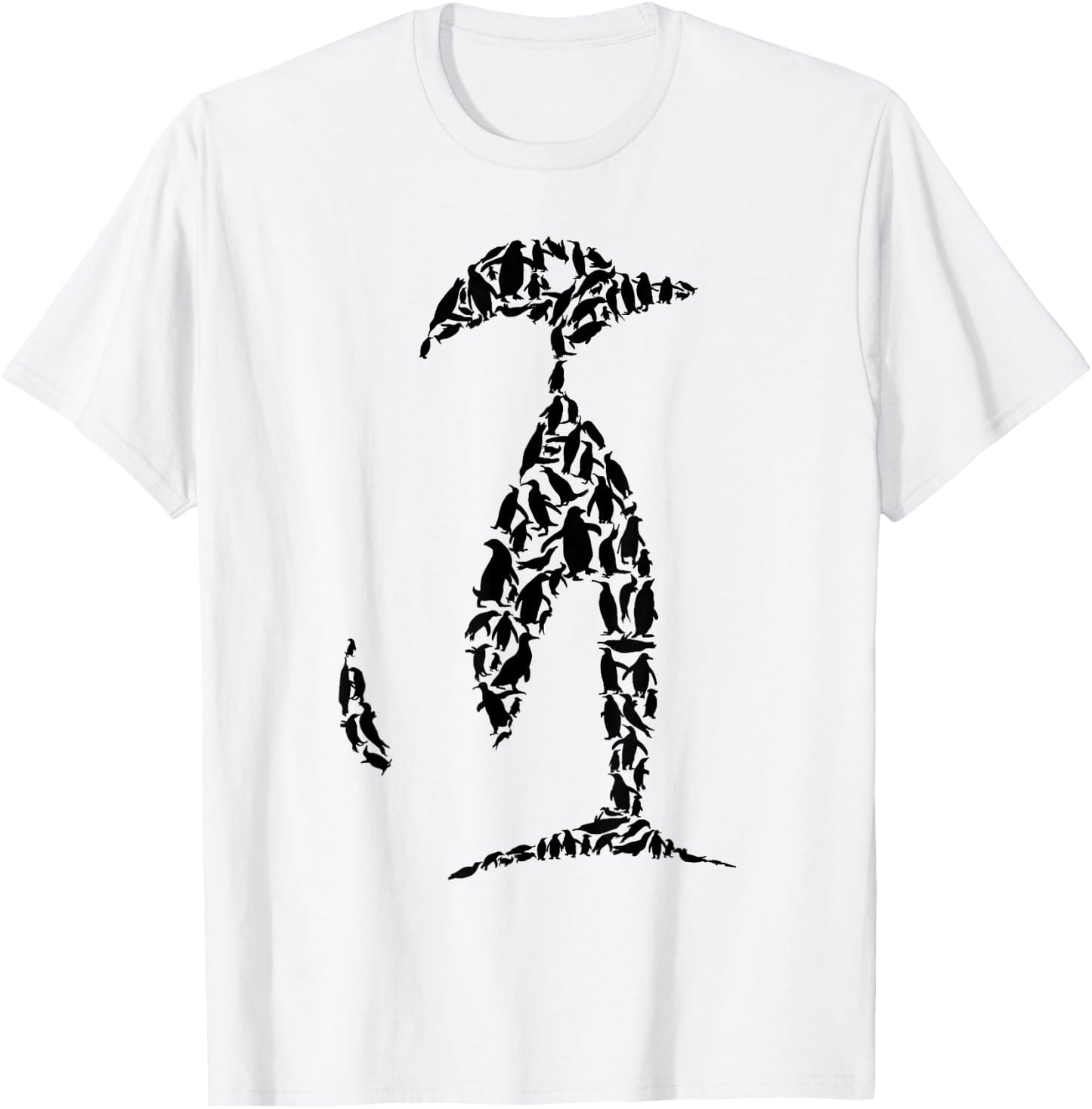 Silhouette Penguins for Penguin Lover | Penguin T-Shirt - T-Shirt | White