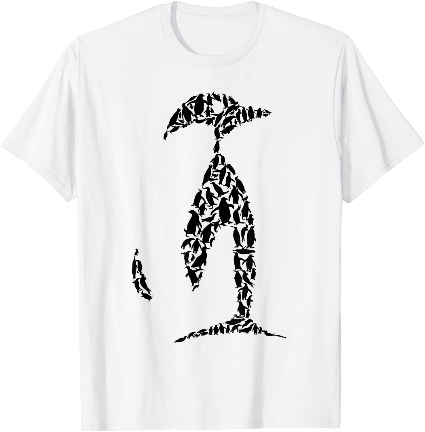 Silhouette Penguins for Penguin Lover | Penguin T-Shirt - T-Shirt | White
