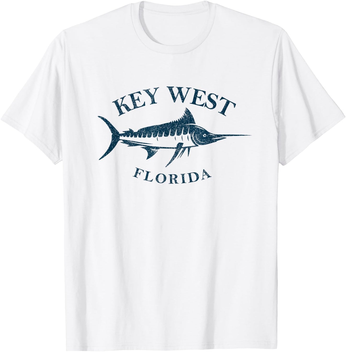 Vintage Key West Florida Keys Fishing Vacation Boating Beach T-Shirt - T-Shirt | White