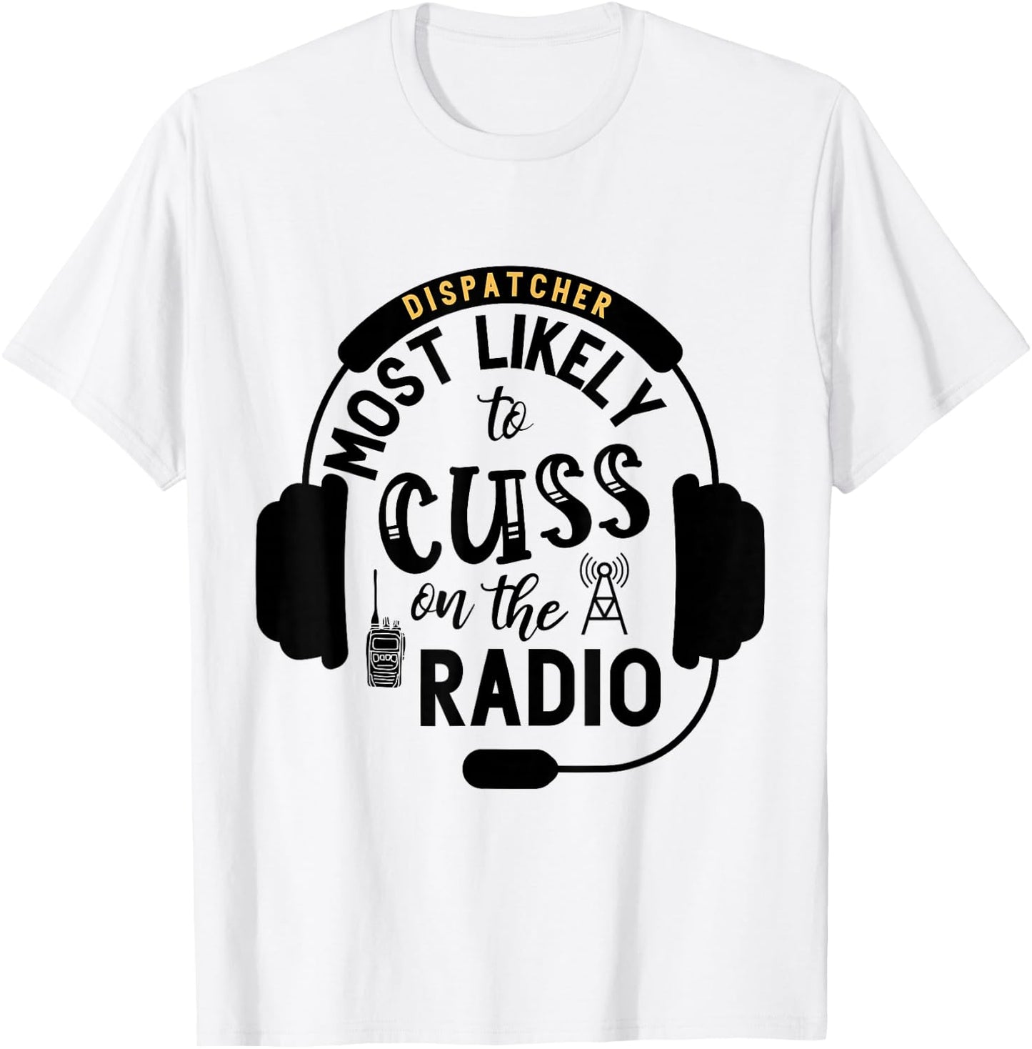Funny 911 Dispatcher Gifts Police Dispatch Thin Gold Line T-Shirt - T-Shirt | White