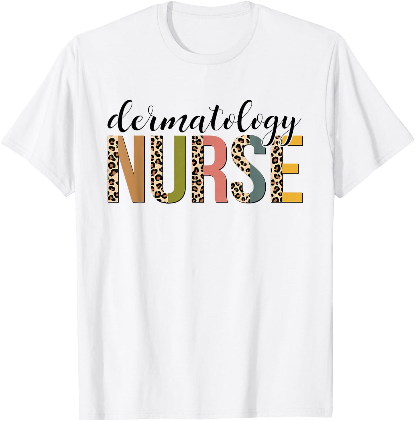 Leopard Dermatology Nurse Gifts Nursing Apparel T-Shirt - T-Shirt | White