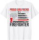 Proud Fire Girlfriend Of A Firefighter Girlfriend T-Shirt - T-Shirt | White