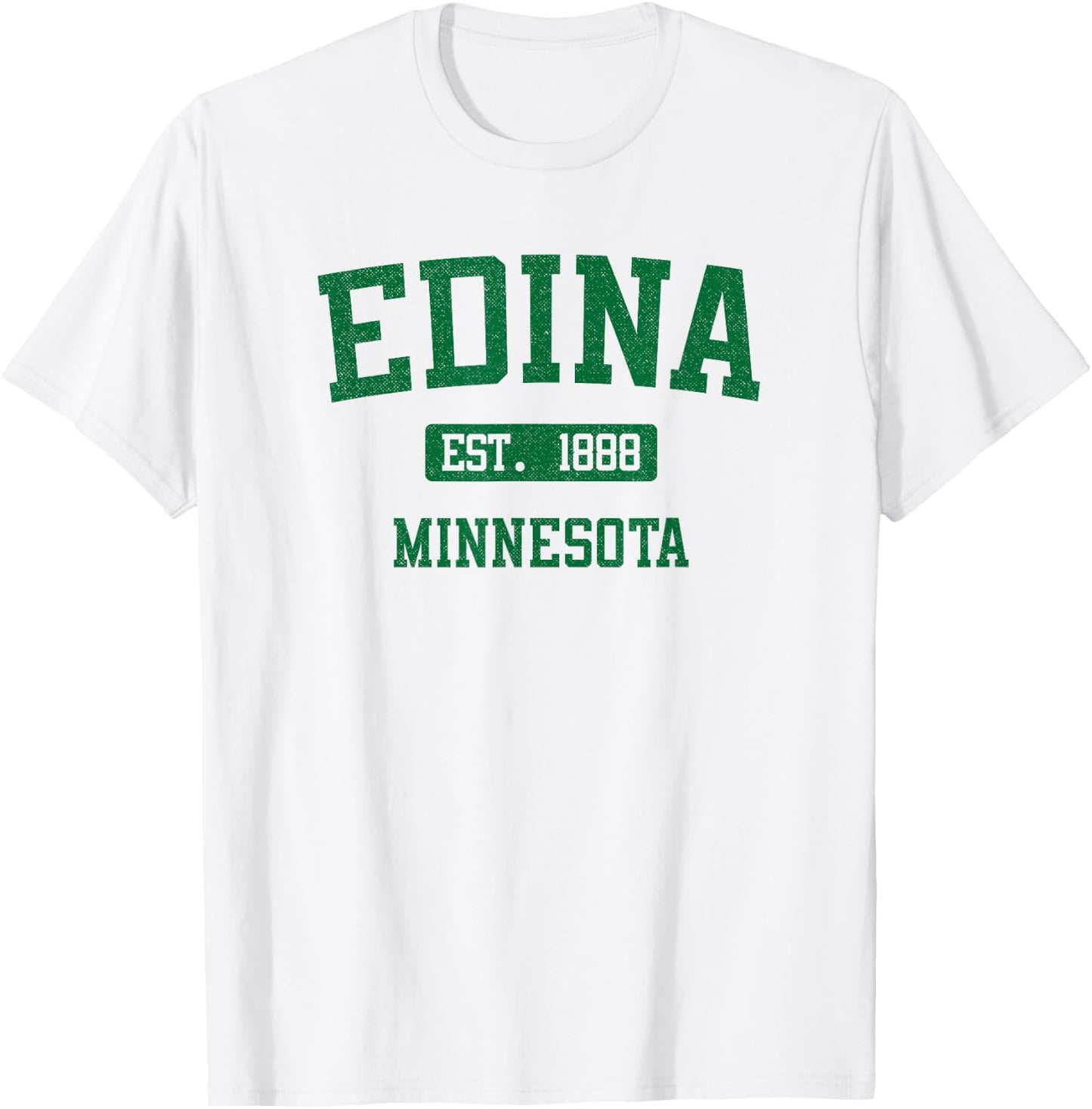 Edina Minnesota Classic Varsity Style Block Letter T-Shirt - T-Shirt | White