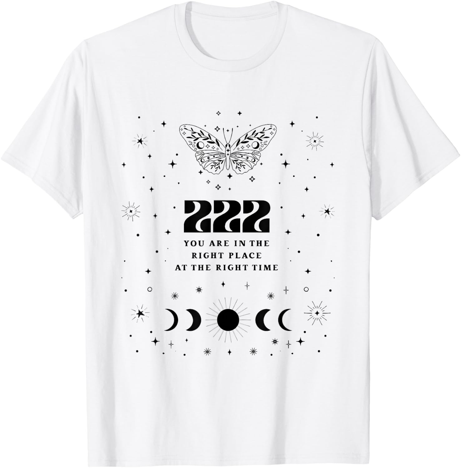 222 Angel Number Shirt Angel Aesthetic Angel Core Butterfly T-Shirt - T-Shirt | White