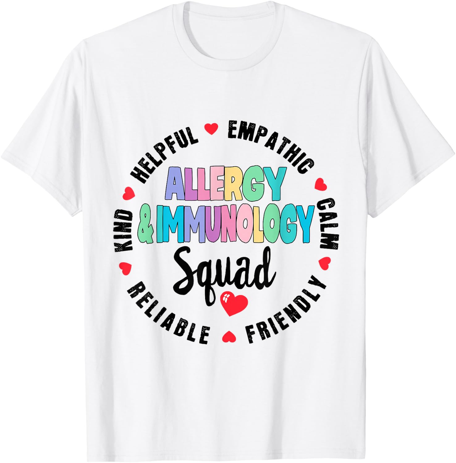Allergy and Immunology Squad Nurse Team Registered Nursing T-Shirt - T-Shirt | White