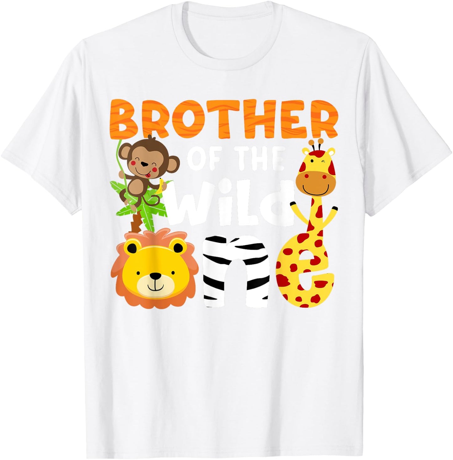 Brother of the Wild One Zoo Theme Bday Safari Jungle Animals T-Shirt - T-Shirt | White