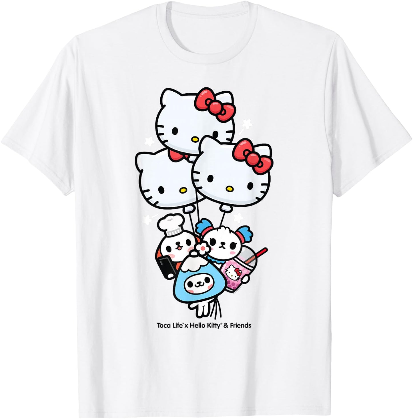 Toca Life x Hello Kitty & Friends Balloons T-Shirt - T-Shirt | White