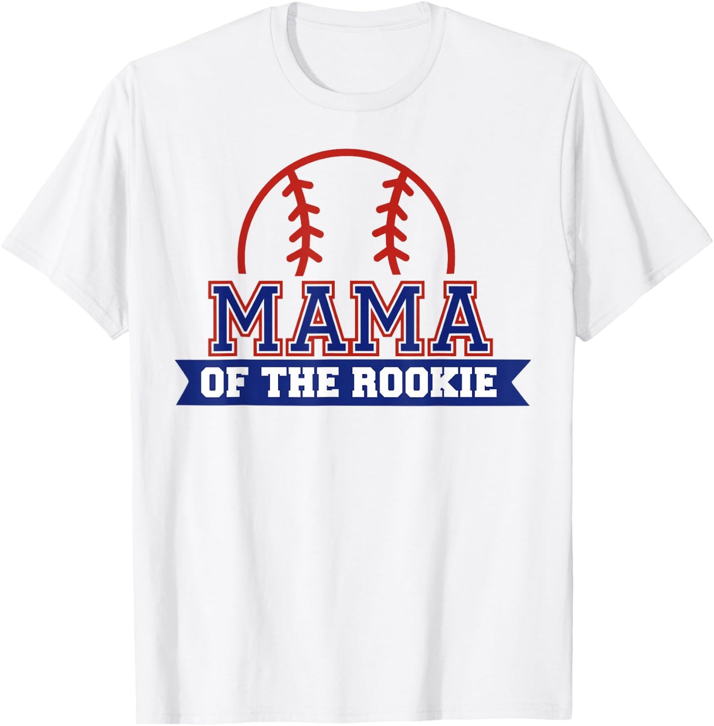 Mama of Rookie 1st Birthday Baseball Theme Matching Party T-Shirt - T-Shirt | White