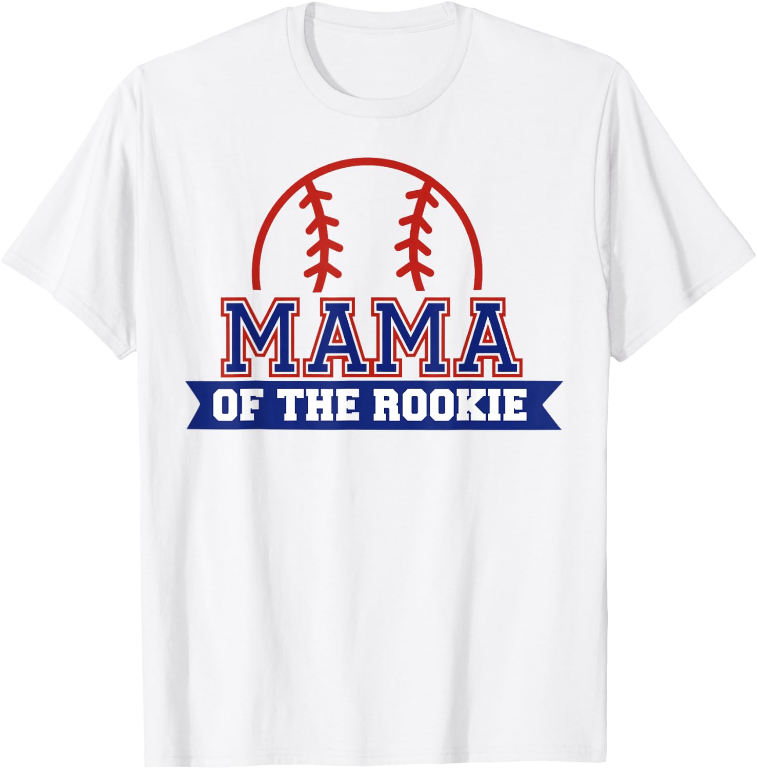 Mama of Rookie 1st Birthday Baseball Theme Matching Party T-Shirt - T-Shirt | White