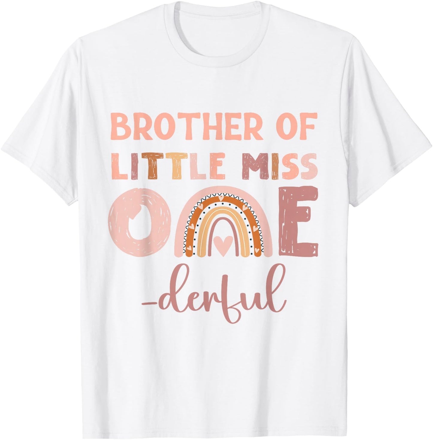 Boho Brother of Miss Onederful 1st Birthday Girl Cute T-Shirt - T-Shirt | White