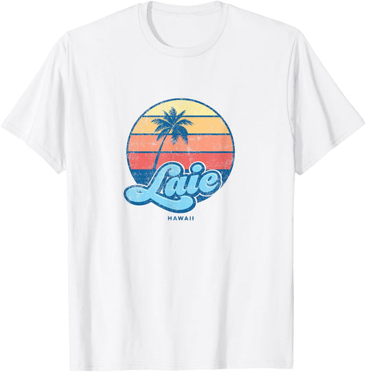 Vintage Laie Hawaii HI Classic 70s Retro Surfer T-Shirt - T-Shirt | White